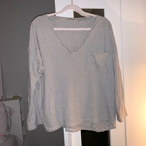 Black and white striped Zara blouse